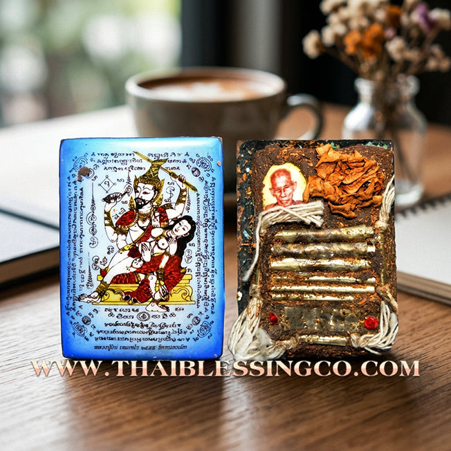 ✨ 🏹 The Celestial Enchanter: 'Phet Phayathorn' Blue Locket by Luang Pu In (2014 Masterpiece) – The Ancient Khmer Art of Supreme Charm and Divine Attraction 🏹 ✨