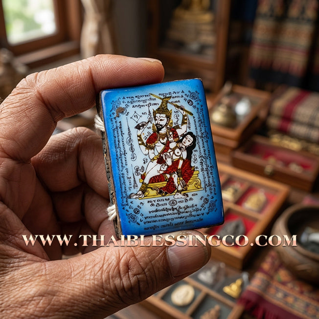 ✨ 🏹 The Celestial Enchanter: 'Phet Phayathorn' Blue Locket by Luang Pu In (2014 Masterpiece) – The Ancient Khmer Art of Supreme Charm and Divine Attraction 🏹 ✨