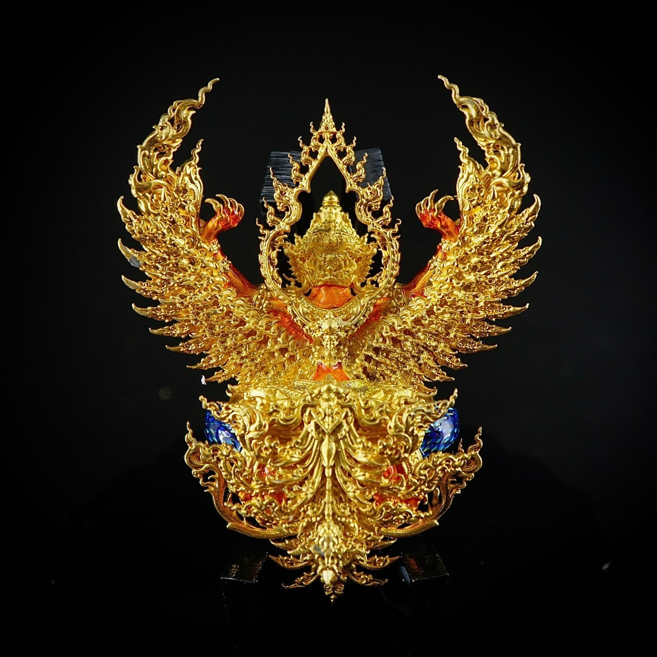 ✨ The Celestial Monarch: "Phaya Wentai" Royal Garuda Sculpture – Gold-Plated Bronze with Sacred Orange Enamel for Supreme Authority & Career Breakthrough