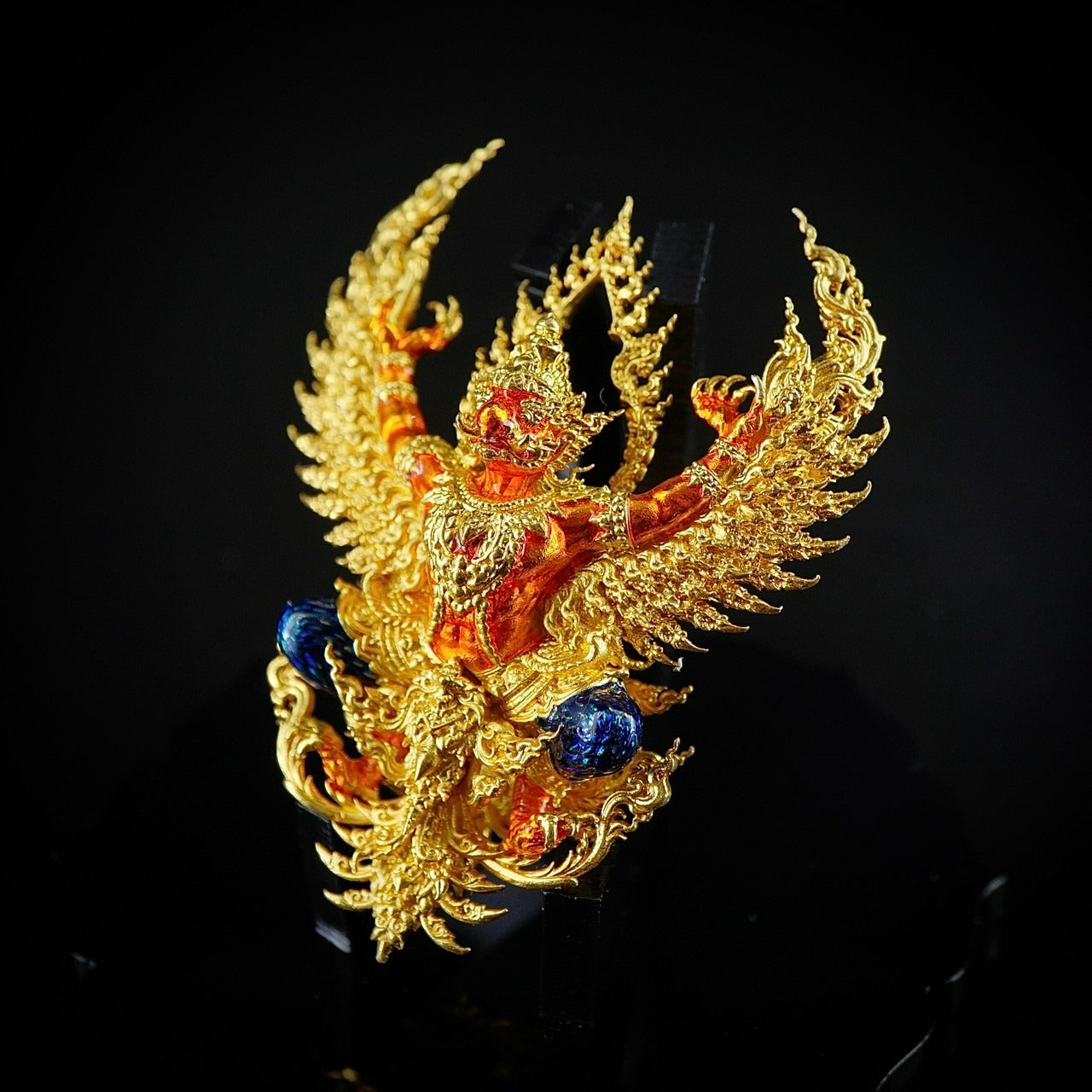 ✨ The Celestial Monarch: "Phaya Wentai" Royal Garuda Sculpture – Gold-Plated Bronze with Sacred Orange Enamel for Supreme Authority & Career Breakthrough