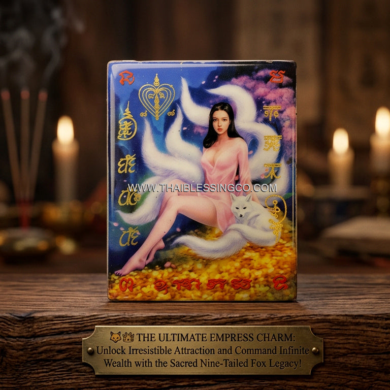 ✨ The Celestial Nine-Tailed Fox Empress Locket: Authentic Kruba Baeng "Charm & Wealth" Edition for Infinite Attraction, Social Influence, and Financial Prosperity Manifestation