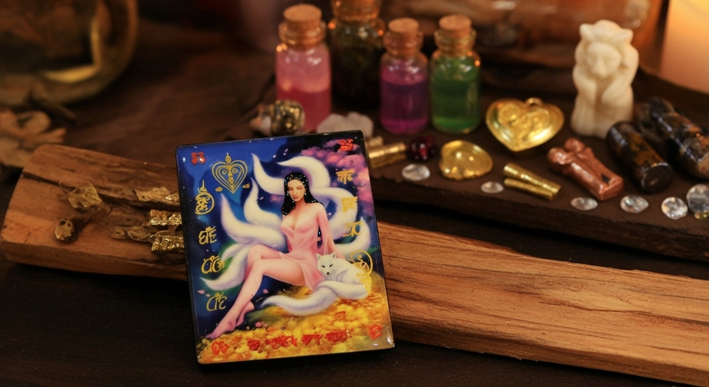✨ The Celestial Nine-Tailed Fox Empress Locket: Authentic Kruba Baeng "Charm & Wealth" Edition for Infinite Attraction, Social Influence, and Financial Prosperity Manifestation