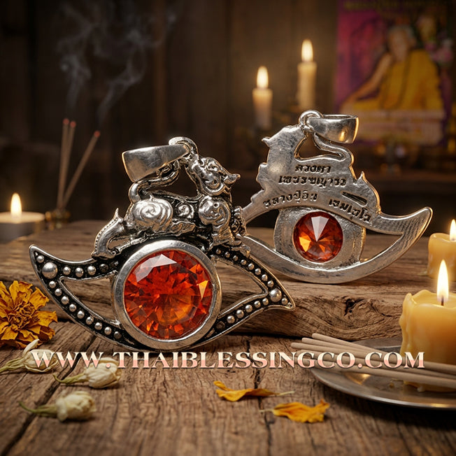 ✨ 👁️ The Diamond Eye of Desire: Sacred Silver-Plated Bronze 'Petch Payatorn' Mystical Eye by Luang Pu In (2014 Edition) – The Ultimate Talisman for Infinite Charisma, Hypnotic Attraction, and Spiritual Vision 👁️ ✨