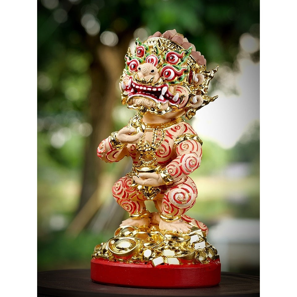 🕉️ The Divine Alchemist: Si Hu Ha Ta "Maha Heng" Golden Statue – The Legendary Wealth-Eater of Lanna by Kruba Khamfan Cream