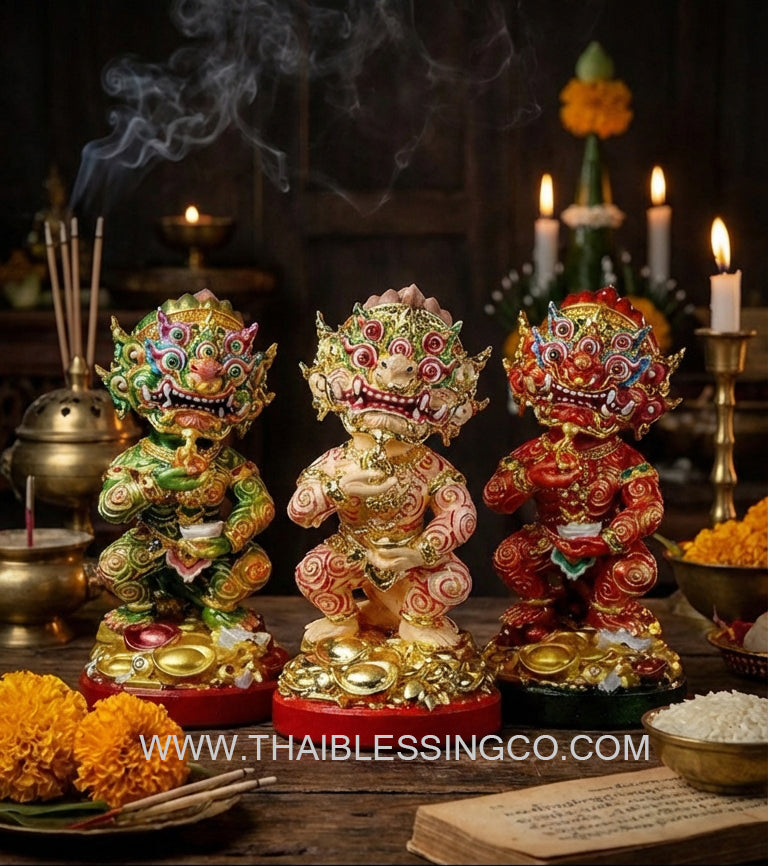 🕉️ The Divine Alchemist: Si Hu Ha Ta "Maha Heng" Golden Statue – The Legendary Wealth-Eater of Lanna by Kruba Khamfan