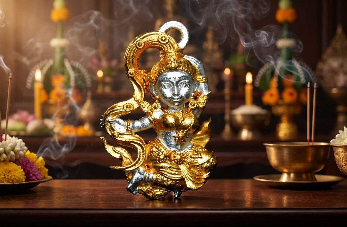 ✨ The Divine Phra Mae Thorani 'The Goddess of the Land' B.E. 2568 Sacred Thai Earth Mother Statuette for Absolute Prosperity, Victory Over Obstacles, and Financial Grounding by Phra Ajarn Danupon, Wat Huay Nae (Portable Miracle Size 1.5 x 2.1 cm)