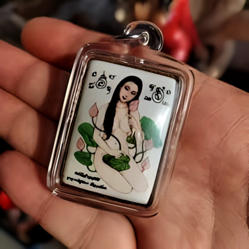🪷 The Enchantress of the Lotus: Sacred Locket Mae Bua Bang Bai (Lotus Leaf Fairy) – Ongk Kroo White Edition by Ajarn Suntorn Phueak Tiang