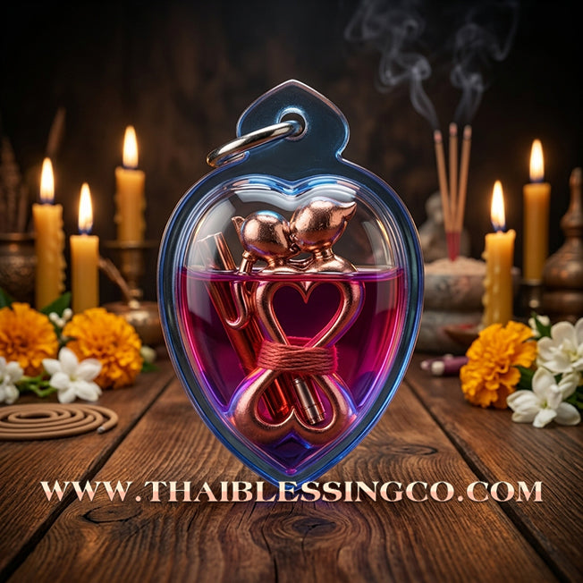 ✨ 💖 The Eternal Embrace: Sacred 'In-Koo Sud-Sawat' Golden Brass Love Charm in Moonlight-Consecrated 'Sao Long' Attraction Oil by Luang Ta Ruam (2018 Edition) – The Ultimate Soulmate Magnet, Business Charisma, and Irresistible Aura 💖 ✨