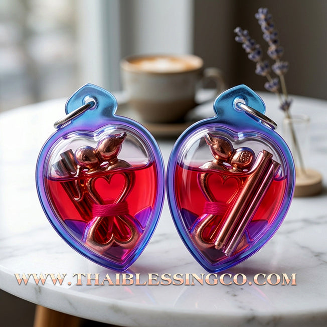 ✨ 💖 The Eternal Embrace: Sacred 'In-Koo Sud-Sawat' Golden Brass Love Charm in Moonlight-Consecrated 'Sao Long' Attraction Oil by Luang Ta Ruam (2018 Edition) – The Ultimate Soulmate Magnet, Business Charisma, and Irresistible Aura 💖 ✨