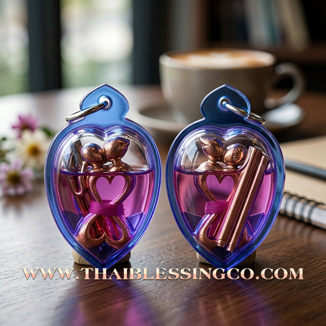 ✨ 💖 The Eternal Embrace: Sacred 'In-Koo Sud-Sawat' Golden Brass Love Charm in Moonlight-Consecrated 'Sao Long' Attraction Oil by Luang Ta Ruam (2018 Edition) – The Ultimate Soulmate Magnet, Business Charisma, and Irresistible Aura 💖 ✨