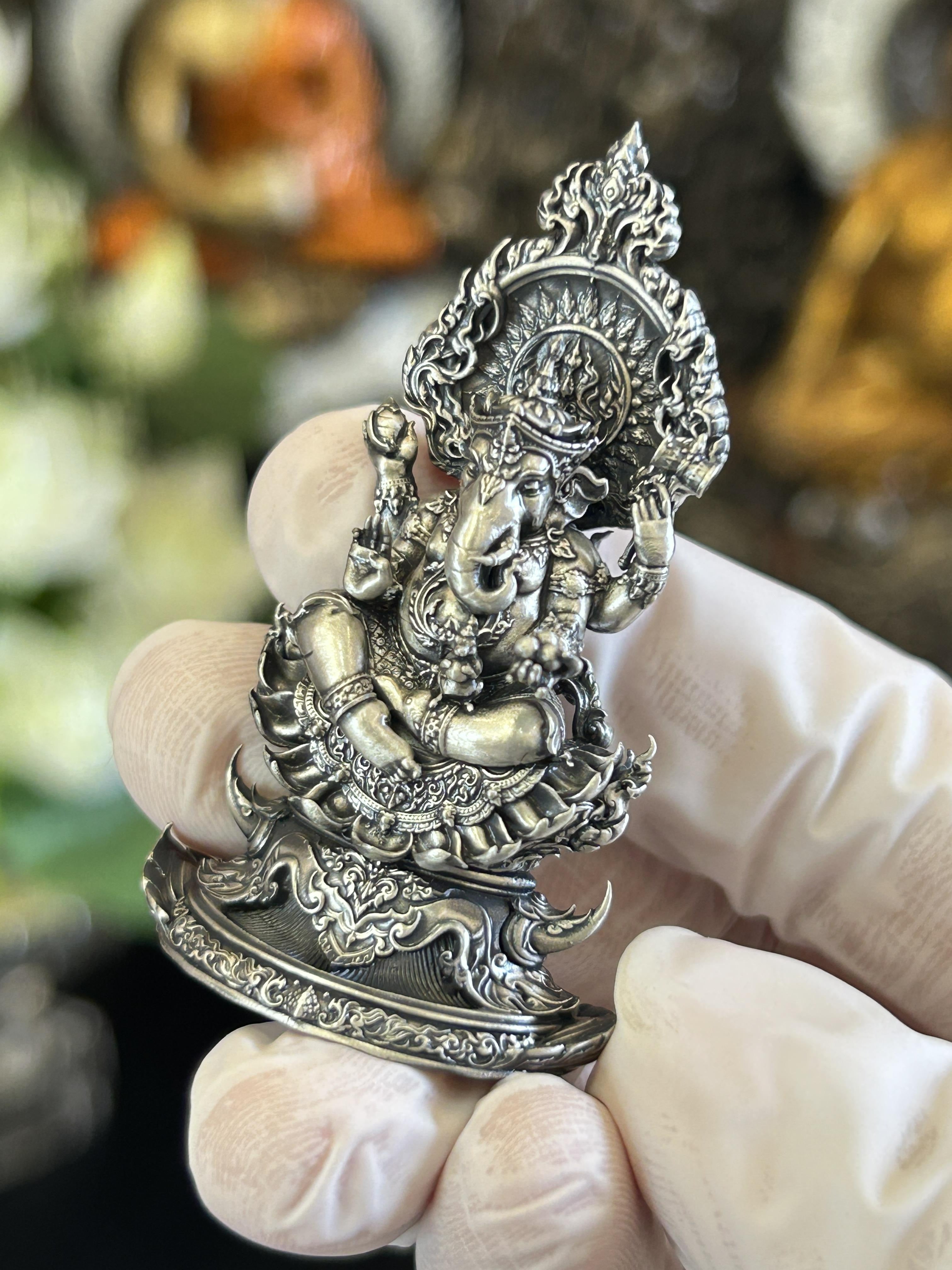 ✨ The Eternal Successor: Ganesha "Suk Samrit Nirun" Masterpiece – Solid Sterling Silver with Satin Finish for Infinite Prosperity & Obstacle Removal