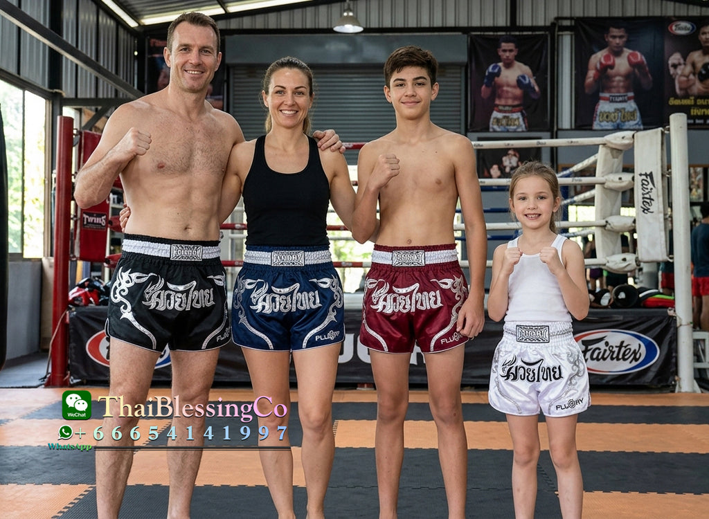🏮 The FLUORY Elite Strike: Professional Muay Thai & Kickboxing Shorts – High-Performance Satin MMA Trunks for Competition and Combat Training, Unisex Design for Men, Women, and Kids (Black Muay Thai shorts)