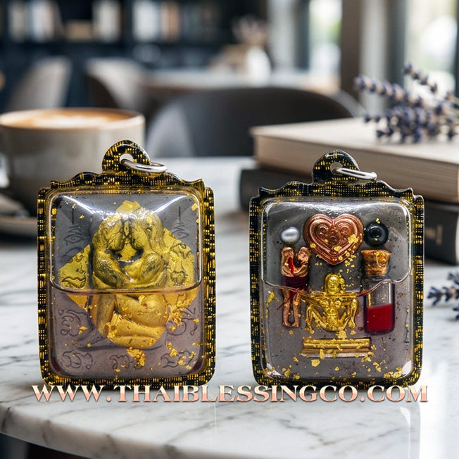 ✨ 💰 The Golden Bond of Wealth: 'In-Koo Ruay Saneh' (Golden Leaf & Sacred Grey Powder) by Reusi Ruay (2019 Masterpiece) – Soaked in Pure Attraction Oil 💰 ✨