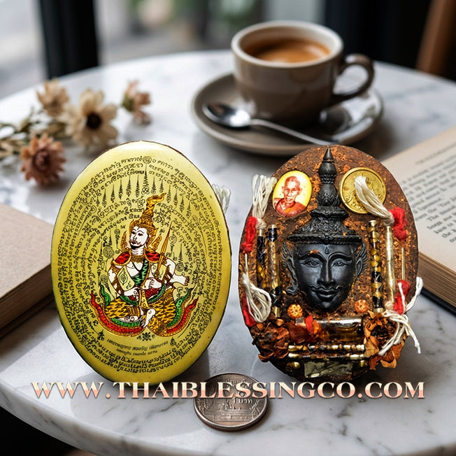 ✨ 🏆 The Golden Emperor of Attraction: 'Phet Phayathorn' Super Jumbo Locket (Gold Edition) by Luang Pu In (2014) – The Pinnacle of Khmer Royal Charm 🏆 ✨