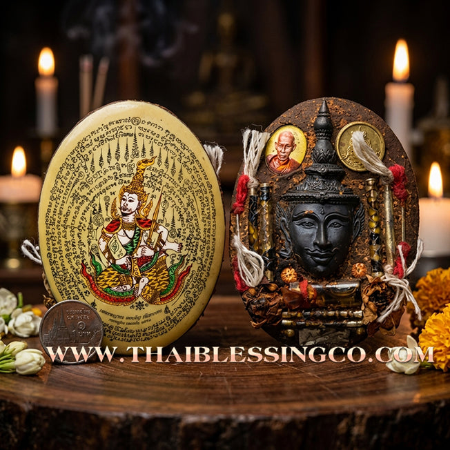 ✨ 🏆 The Golden Emperor of Attraction: 'Phet Phayathorn' Super Jumbo Locket (Gold Edition) by Luang Pu In (2014) – The Pinnacle of Khmer Royal Charm 🏆 ✨