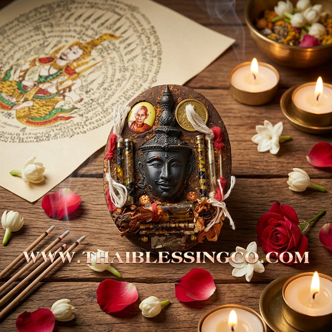 ✨ 🏆 The Golden Emperor of Attraction: 'Phet Phayathorn' Super Jumbo Locket (Gold Edition) by Luang Pu In (2014) – The Pinnacle of Khmer Royal Charm 🏆 ✨