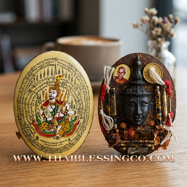 ✨ 🏆 The Golden Emperor of Attraction: 'Phet Phayathorn' Super Jumbo Locket (Gold Edition) by Luang Pu In (2014) – The Pinnacle of Khmer Royal Charm 🏆 ✨