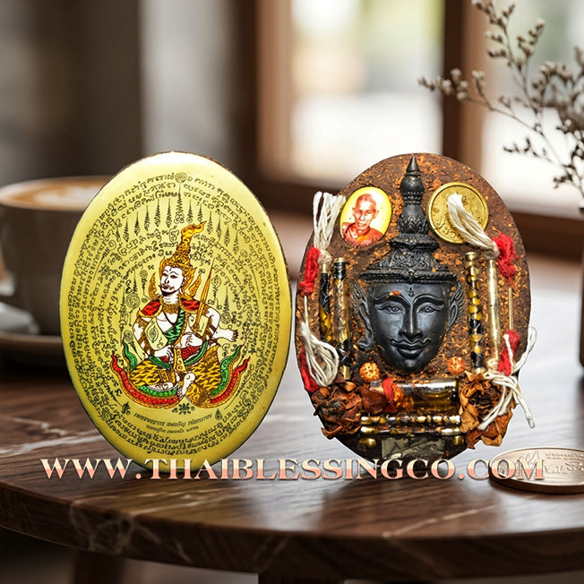 ✨ 🏆 The Golden Emperor of Attraction: 'Phet Phayathorn' Super Jumbo Locket (Gold Edition) by Luang Pu In (2014) – The Pinnacle of Khmer Royal Charm 🏆 ✨