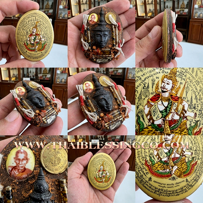 ✨ 🏆 The Golden Emperor of Attraction: 'Phet Phayathorn' Super Jumbo Locket (Gold Edition) by Luang Pu In (2014) – The Pinnacle of Khmer Royal Charm 🏆 ✨
