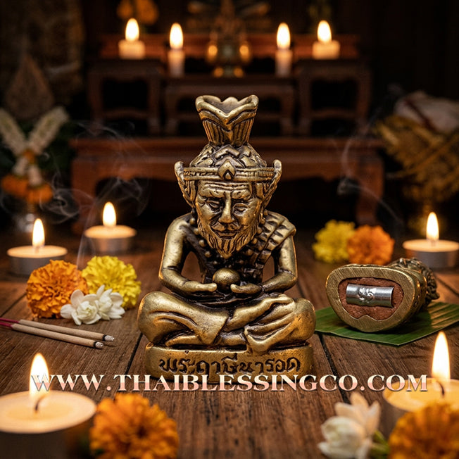 ✨ 🧘‍♂️ The Golden Sovereign: Sacred Satin-Finished Temple Bell Brass Ruesi Narot Amulet by Luang Pu Maen (2024 Edition) – The Ultimate Masterpiece for Infinite Wisdom, Wealth Magnetism, and Divine Shielding 🧘‍♂️ ✨