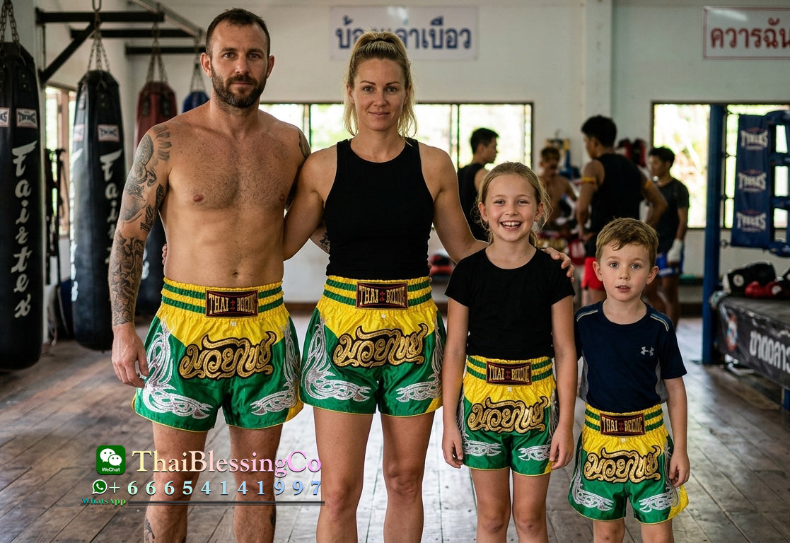 🥊 The Heritage Elite: Authentic Premium Satin Muay Thai Shorts – Ultra-Soft High-Gloss Boxing Trunks, Handcrafted Multi-Size Elastic Waistband, Factory-Direct Export Grade for Adults and Kids (Green Muay Thai shorts)