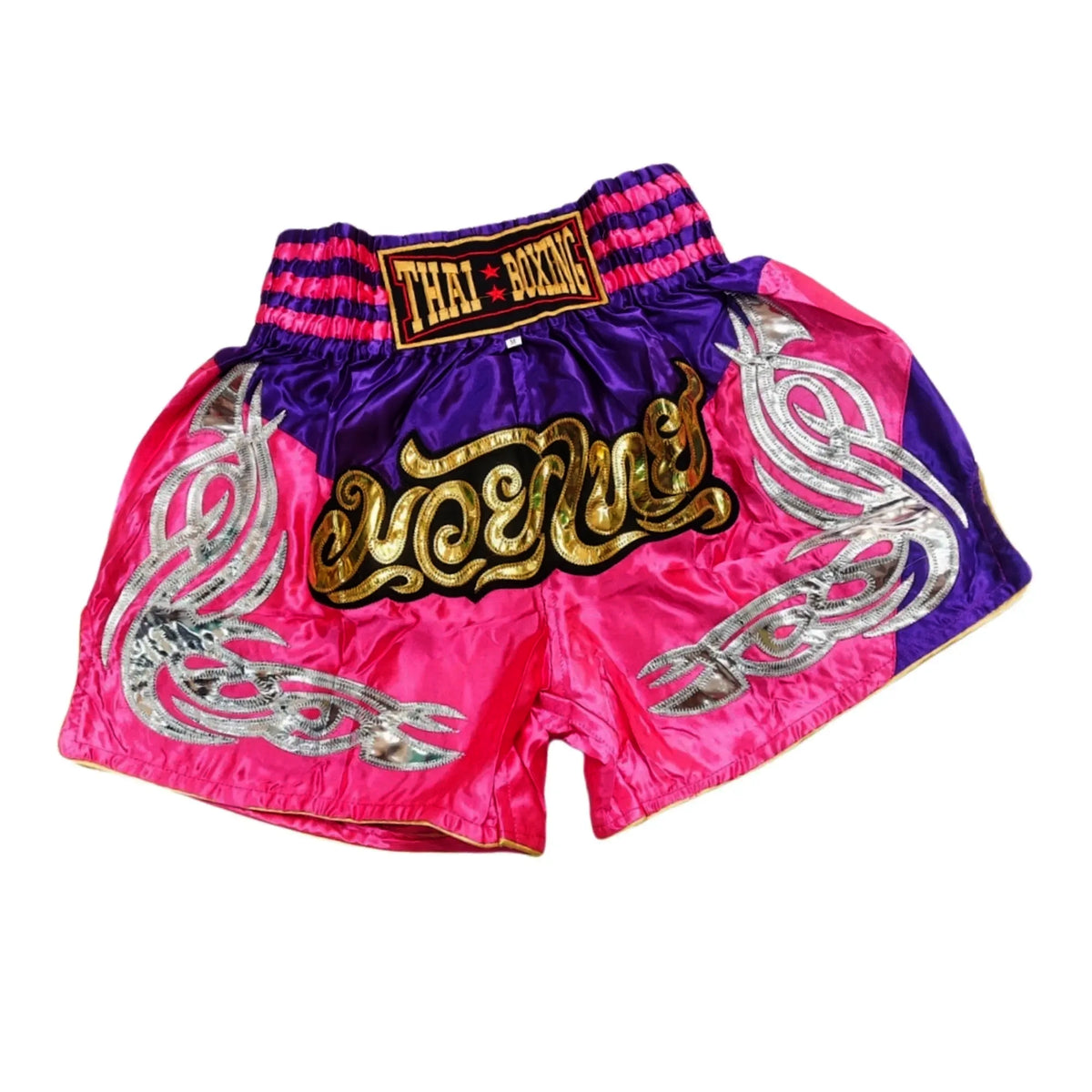 🥊 The Heritage Elite: Authentic Premium Satin Muay Thai Shorts – Ultra-Soft High-Gloss Boxing Trunks, Handcrafted Multi-Size Elastic Waistband, Factory-Direct Export Grade for Adults and Kids (Pinkish-purple Muay Thai shorts)
