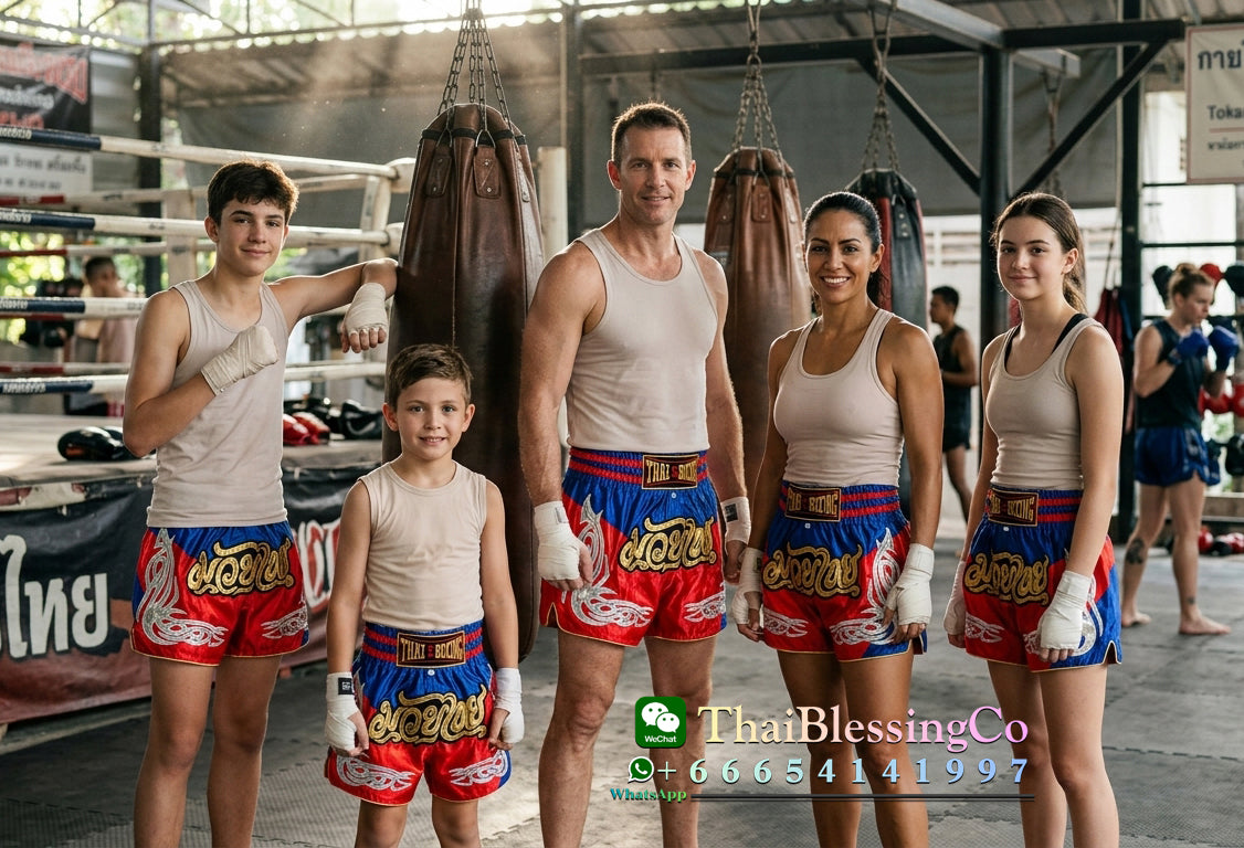 🥊 The Heritage Elite: Authentic Premium Satin Muay Thai Shorts – Ultra-Soft High-Gloss Boxing Trunks, Handcrafted Multi-Size Elastic Waistband, Factory-Direct Export Grade for Adults and Kids (Red and blue Muay Thai shorts)