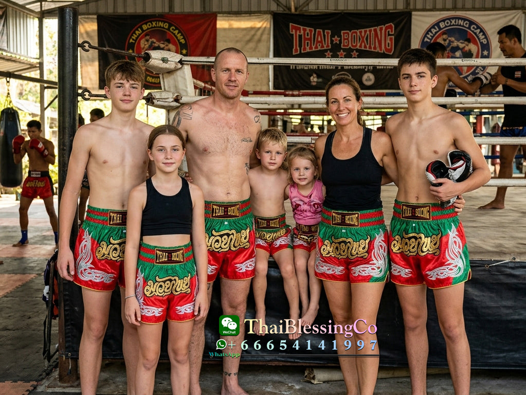 🥊 The Heritage Elite: Authentic Premium Satin Muay Thai Shorts – Ultra-Soft High-Gloss Boxing Trunks, Handcrafted Multi-Size Elastic Waistband, Factory-Direct Export Grade for Adults and Kids (Red and green Muay Thai shorts)