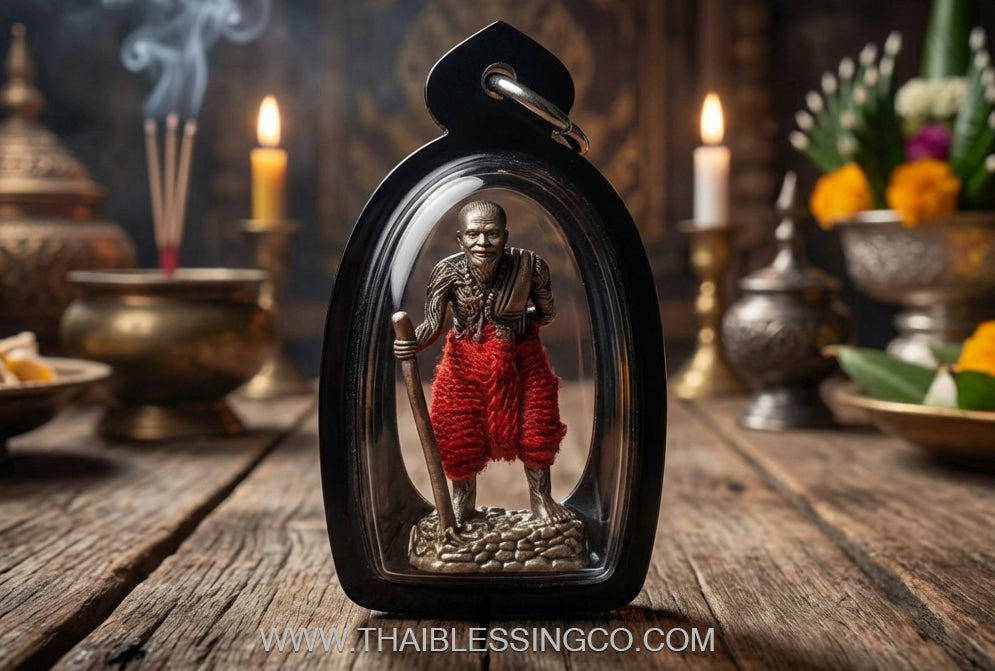✨ The Immortal Guardian Luang Pu Thuat Thong: Sacred Silver-Satin Ngern Yuang Edition B.E. 2567 by Phra Ajarn Rarasiri, Wat Phu Khao Thong (Miracle Size 1.5 x 3.0 cm)