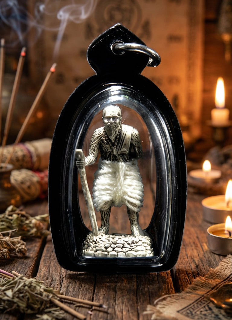 ✨ The Immortal Guardian Luang Pu Thuat Thong: Sacred Silver-Satin Ngern Yuang Edition B.E. 2567 by Phra Ajarn Rarasiri, Wat Phu Khao Thong (Miracle Size 1.5 x 3.0 cm)