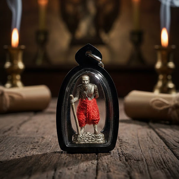 ✨ The Immortal Guardian Luang Pu Thuat Thong: Sacred Silver-Satin Ngern Yuang Edition B.E. 2567 by Phra Ajarn Rarasiri, Wat Phu Khao Thong (Miracle Size 1.5 x 3.0 cm)