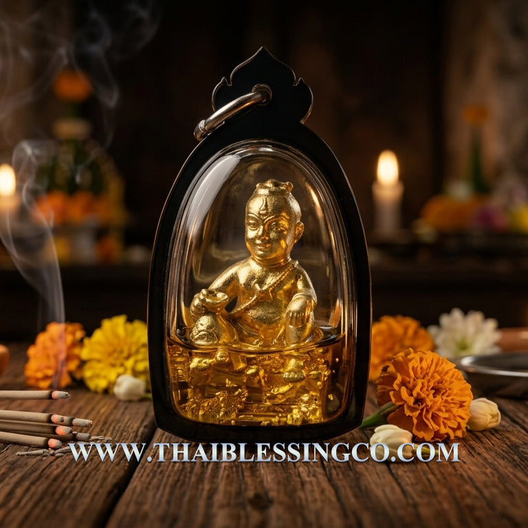 ✨ The Immortal Kumantong Maha Heng: Consecrated Bronze Gold-Leaf Sovereign by Phra Arjan Amnat (2020) – Authentic Thai Spirit Talisman for Extreme Windfall Luck, Guarded Prosperity, and Supernatural Success ✨