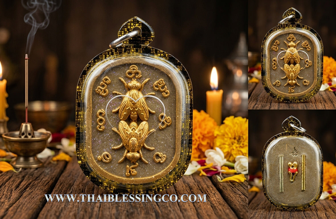 ✨ The Immortal "Maeng Ngun Kam" Golden Fly Sovereign: 2021 Masterpiece Edition by Arjan Boy, Ban San Amorn – Authentic Lanna High-Attraction Talisman for Hypnotic Charm, Unstoppable Seduction, and "Sticky" Wealth Luck ✨