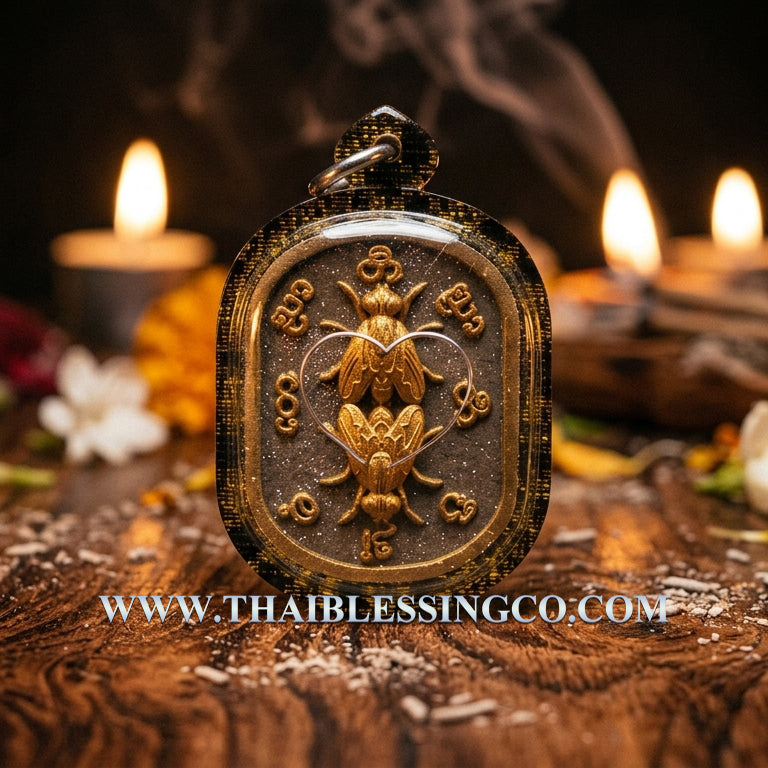 ✨ The Immortal "Maeng Ngun Kam" Golden Fly Sovereign: 2021 Masterpiece Edition by Arjan Boy, Ban San Amorn – Authentic Lanna High-Attraction Talisman for Hypnotic Charm, Unstoppable Seduction, and "Sticky" Wealth Luck ✨
