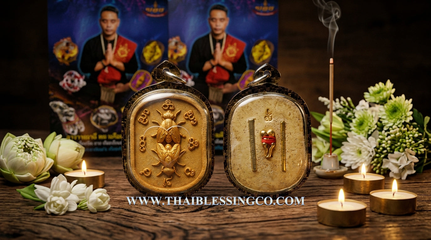 ✨ The Immortal "Maeng Ngun Kam" Golden Fly Sovereign: 2021 Masterpiece Edition by Arjan Boy, Ban San Amorn – Authentic Lanna High-Attraction Talisman for Hypnotic Charm, Unstoppable Seduction, and "Sticky" Wealth Luck ✨