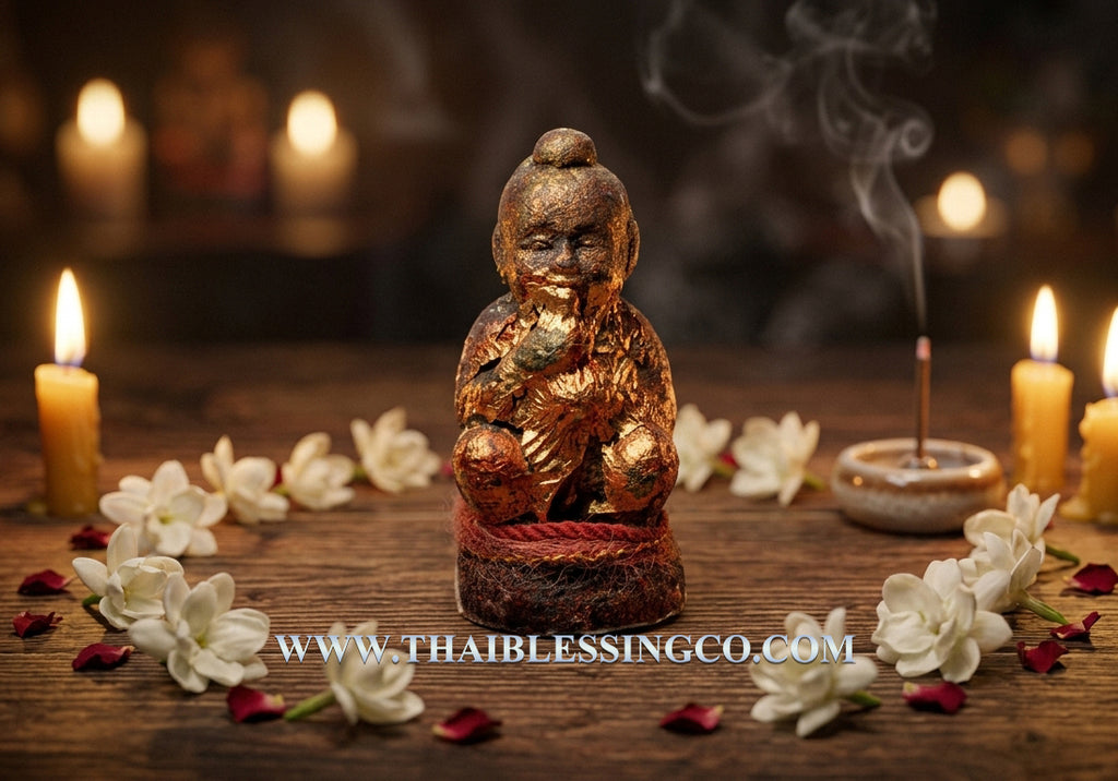 ✨ The Immortal "Millionaire Sucking Umbilical Cord" Kuman: 2024 (B.E. 2567) Brown Earth Edition by Luang Phor Phet, Wat Ban Rai – Authentic Thai Spirit Talisman for Infinite Sustenance, Constant Wealth Flow, and Supernatural Luck ✨
