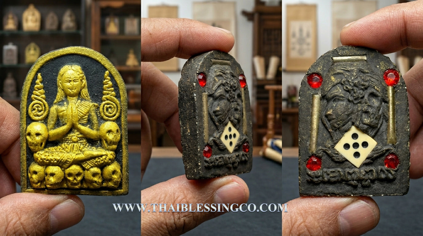 ✨ The Immortal Nang Prai Krasib Whisperer of Fortune: Consecrated Necromantic Astral Talisman by Luang Phor Somsak Kosalo, Kanchanaburi – Authentic Thai Occult Amulet for Supernatural Windfall Luck, Extreme Attraction, and Ghostly Guided Prosperity ✨