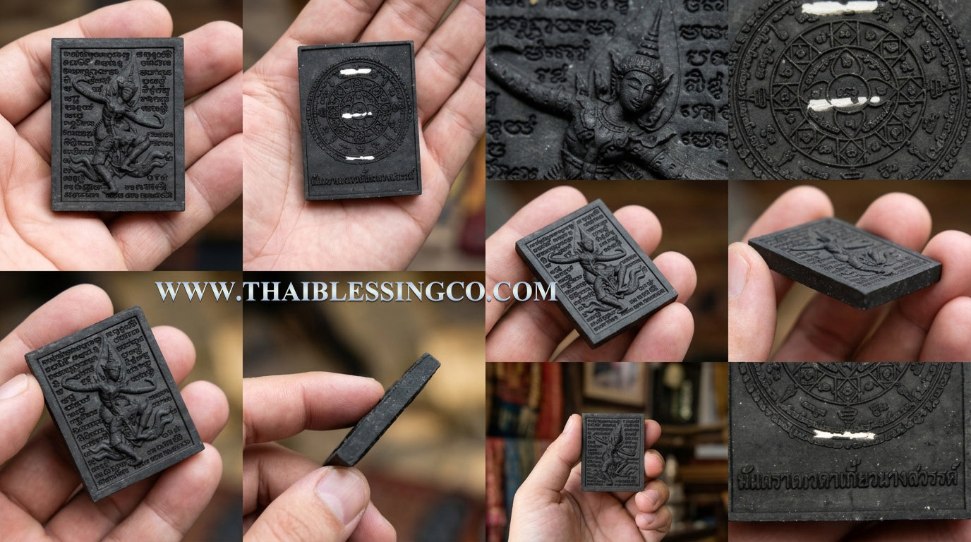 ✨ The Immortal "Thewada Kiao Nang" Celestial Seduction Sovereign: Black Itthije Powder Edition with Triple Silver Takruts by Luang Pu Bua, Wat Don Khwang Authentic Thai Occult Talisman for Absolute Attraction, Soulmate Manifestation, and Hypnotic Mercy ✨