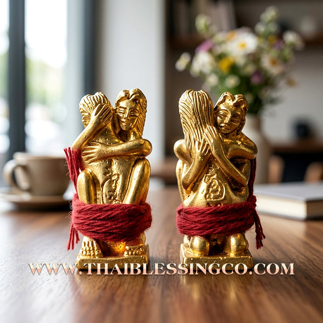✨ The "In Kham" Golden Lanna Soulmate Union: Sacred Samrit Bronze Gilded in Gold—The Supreme Talisman for Household Harmony, Royal Charisma, and Infinite Mercy