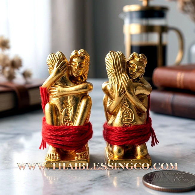 ✨ The "In Kham" Golden Lanna Soulmate Union: Sacred Samrit Bronze Gilded in Gold—The Supreme Talisman for Household Harmony, Royal Charisma, and Infinite Mercy