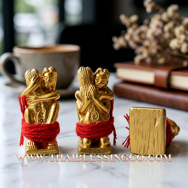 ✨ The "In Kham" Golden Lanna Soulmate Union: Sacred Samrit Bronze Gilded in Gold—The Supreme Talisman for Household Harmony, Royal Charisma, and Infinite Mercy