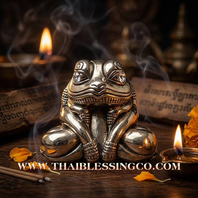 ✨ The "Kop Kin Duean" Moon-Eating Frog (Overflowing Wealth Edition): Sacred Thong Khao White Gold — The Supreme Lanna Talisman for Swallowing Debt, Attracting Windfalls, and Infinite Prosperity