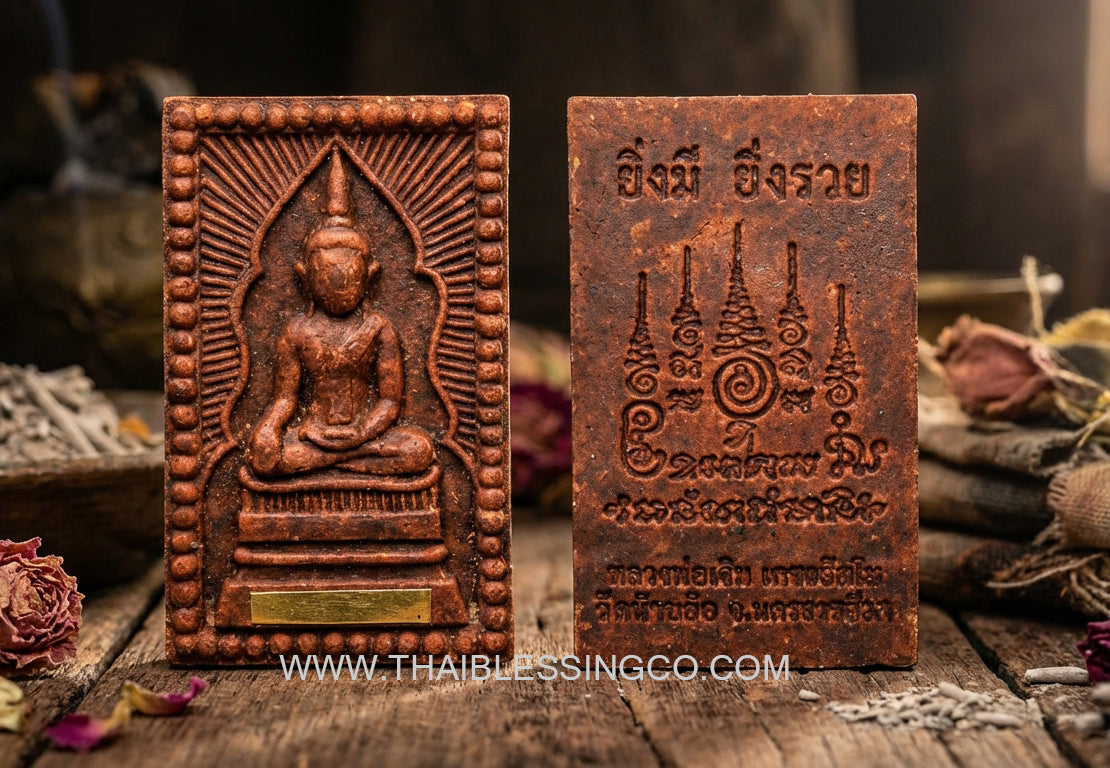 ✨ The Miraculous Phra Somdej Waek Marn 'Ying Mee Ying Ruay' B.E. 2567: Sacred Full-Formula Herbal Medicine & Holy Oil Edition by Wat Ban Or – The Breakthrough Amulet for Wealth and Opportunity (Size 1.8 x 3.0 cm)