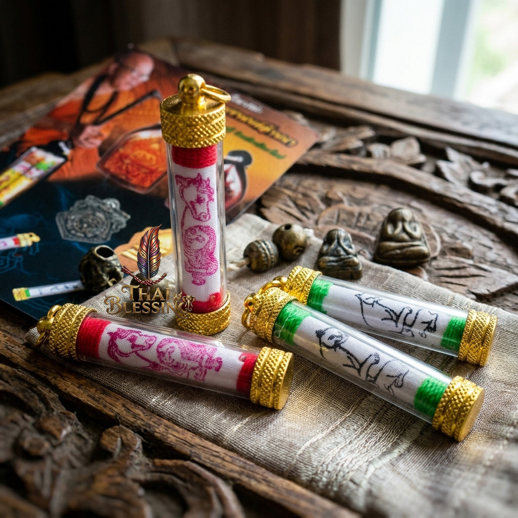 🔱 The Necromantic Grimoire Scrolls: Dual Engines of Lethal Charm & Capital Inflow – Kruba Tao (Wat Thung Setthi) 2566 – The Ultimate 5.0cm Lanna Corpse-Cloth Talismans for Absolute Mind Control & Infinite Patronage!