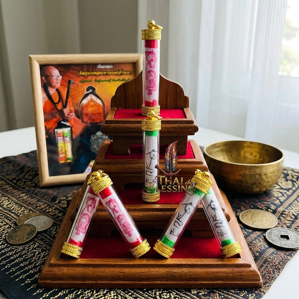 🔱 The Necromantic Grimoire Scrolls: Dual Engines of Lethal Charm & Capital Inflow – Kruba Tao (Wat Thung Setthi) 2566 – The Ultimate 5.0cm Lanna Corpse-Cloth Talismans for Absolute Mind Control & Infinite Patronage!