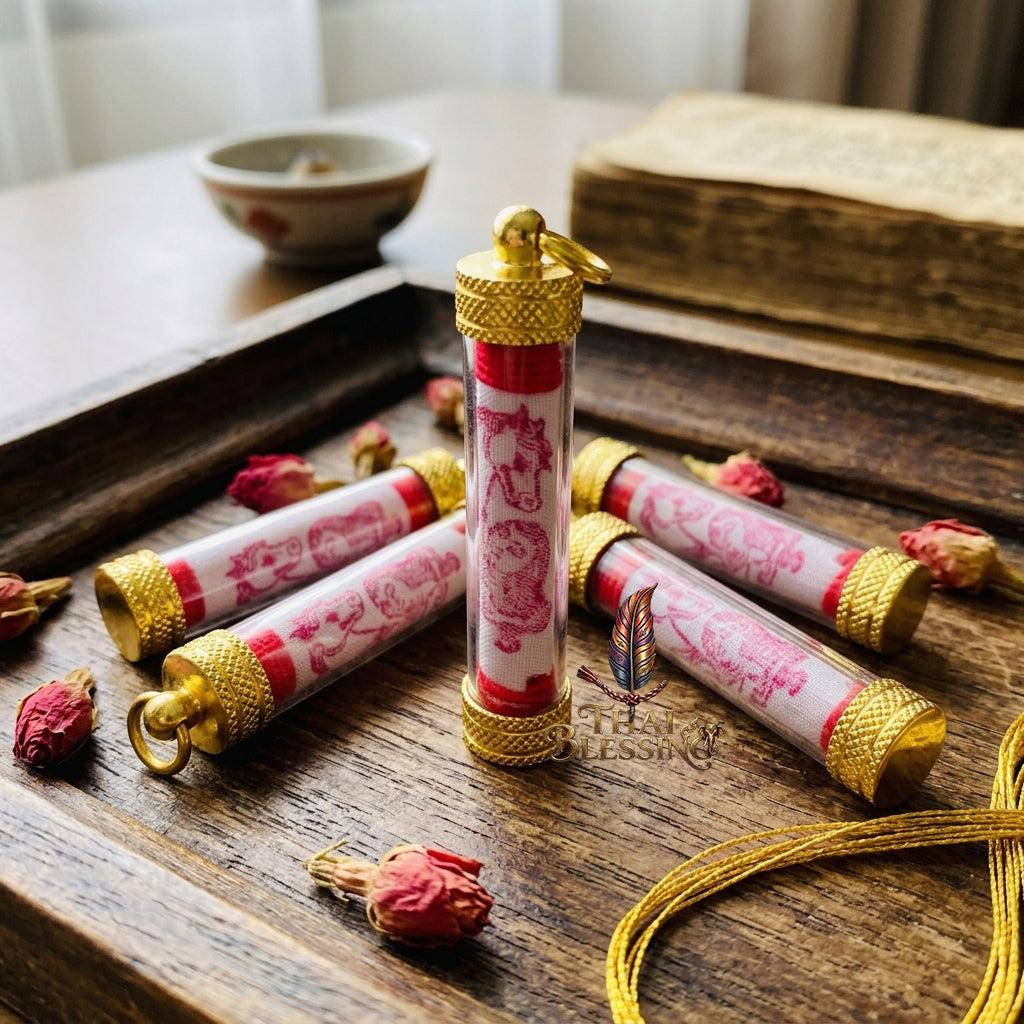 🔱 The Necromantic Grimoire Scrolls: Dual Engines of Lethal Charm & Capital Inflow – Kruba Tao (Wat Thung Setthi) 2566 – The Ultimate 5.0cm Lanna Corpse-Cloth Talismans for Absolute Mind Control & Infinite Patronage!