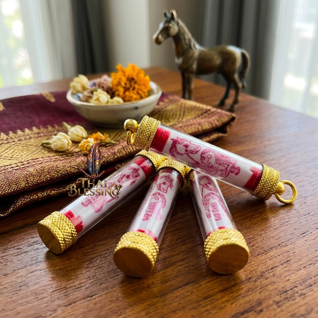 🔱 The Necromantic Grimoire Scrolls: Dual Engines of Lethal Charm & Capital Inflow – Kruba Tao (Wat Thung Setthi) 2566 – The Ultimate 5.0cm Lanna Corpse-Cloth Talismans for Absolute Mind Control & Infinite Patronage!