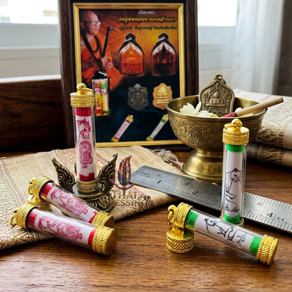 🔱 The Necromantic Grimoire Scrolls: Dual Engines of Lethal Charm & Capital Inflow – Kruba Tao (Wat Thung Setthi) 2566 – The Ultimate 5.0cm Lanna Corpse-Cloth Talismans for Absolute Mind Control & Infinite Patronage!
