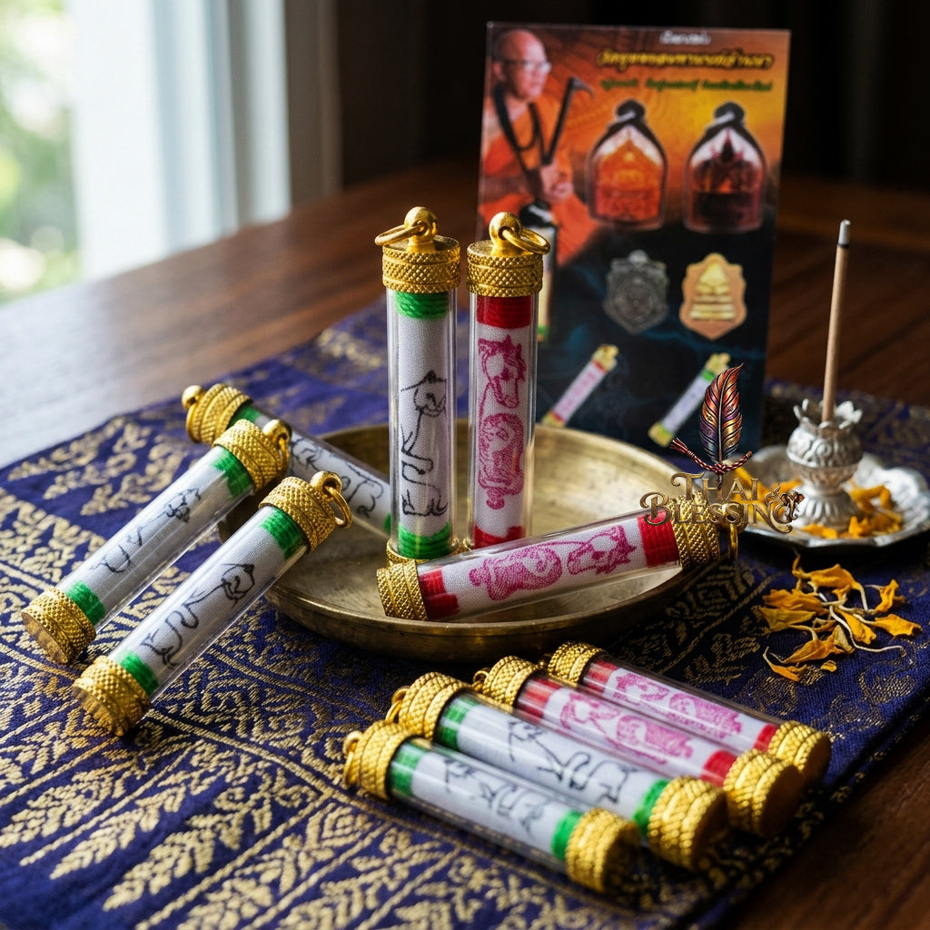 🔱 The Necromantic Grimoire Scrolls: Dual Engines of Lethal Charm & Capital Inflow – Kruba Tao (Wat Thung Setthi) 2566 – The Ultimate 5.0cm Lanna Corpse-Cloth Talismans for Absolute Mind Control & Infinite Patronage!