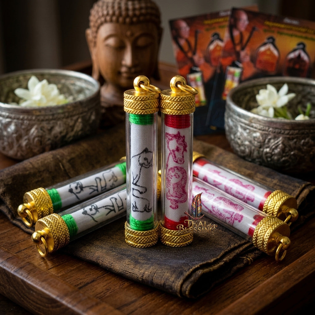 🔱 The Necromantic Grimoire Scrolls: Dual Engines of Lethal Charm & Capital Inflow – Kruba Tao (Wat Thung Setthi) 2566 – The Ultimate 5.0cm Lanna Corpse-Cloth Talismans for Absolute Mind Control & Infinite Patronage!